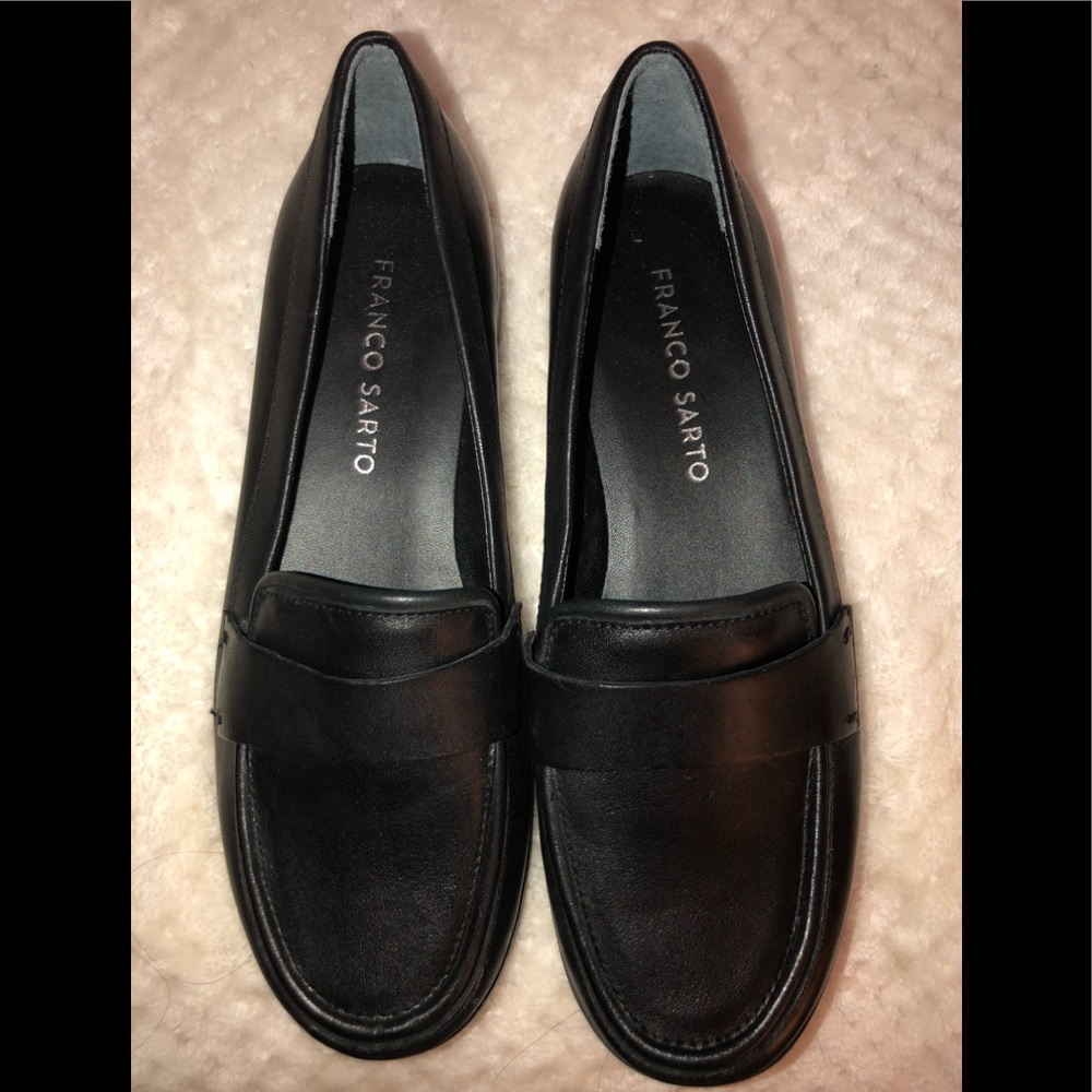 Franco Sarto leather Black Loafers 5.5